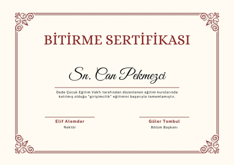 Başarı Eğitim Sertifika görseli
