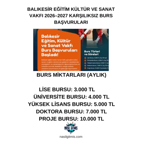 Eğitim Kültür ve Sanat Vakfı (Burs) görseli