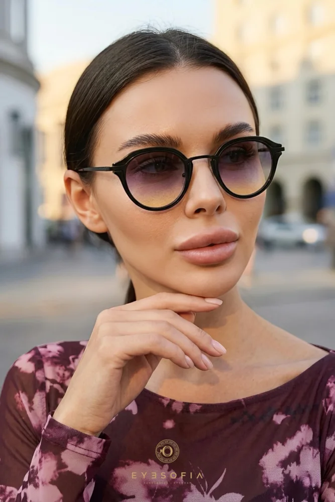 Eyesofia Bumble Unisex Night Breeze Metal Siyah Füme Uv400 Filtreli Ultra Hafif Degrade Güneş Gözlüğü