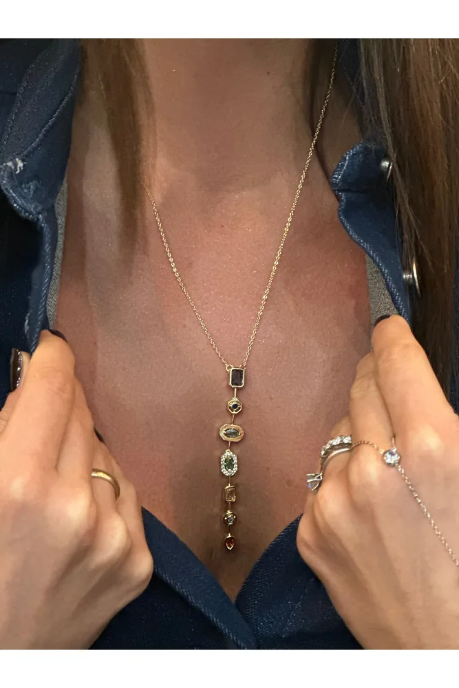 ACCESSORYBYTARZ Taşlı Tasarım Y Kolye