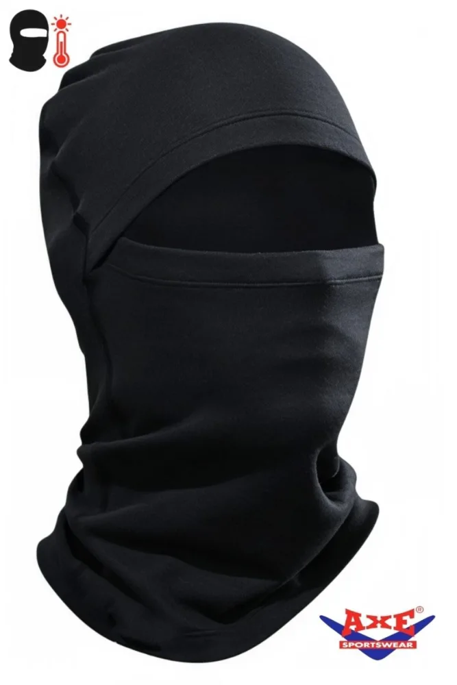 AXE SPORTSWEAR Unisex Siyah Kışlık Ince Rüzgar Geçirmez Termal Kar Maskesi Balaclava Kayak Motorsiklet Kask Bere